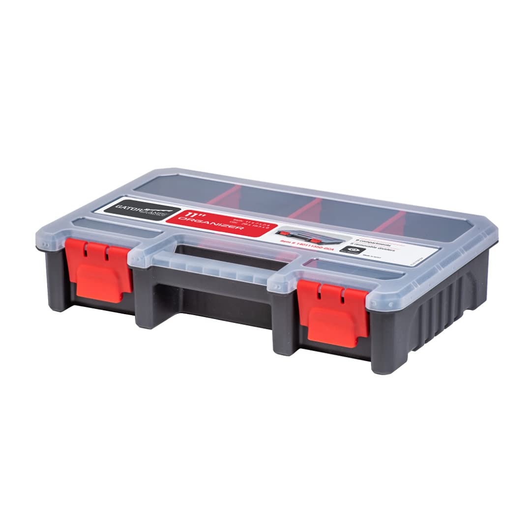 2-Pack Small Parts Organizer Box – Stackable Hardware Storage Organizer Case with 20 Compartments & Dividers – Screw, Nut, Bolt, Drill Bit Organizer for Garage, Workshop, Crafts