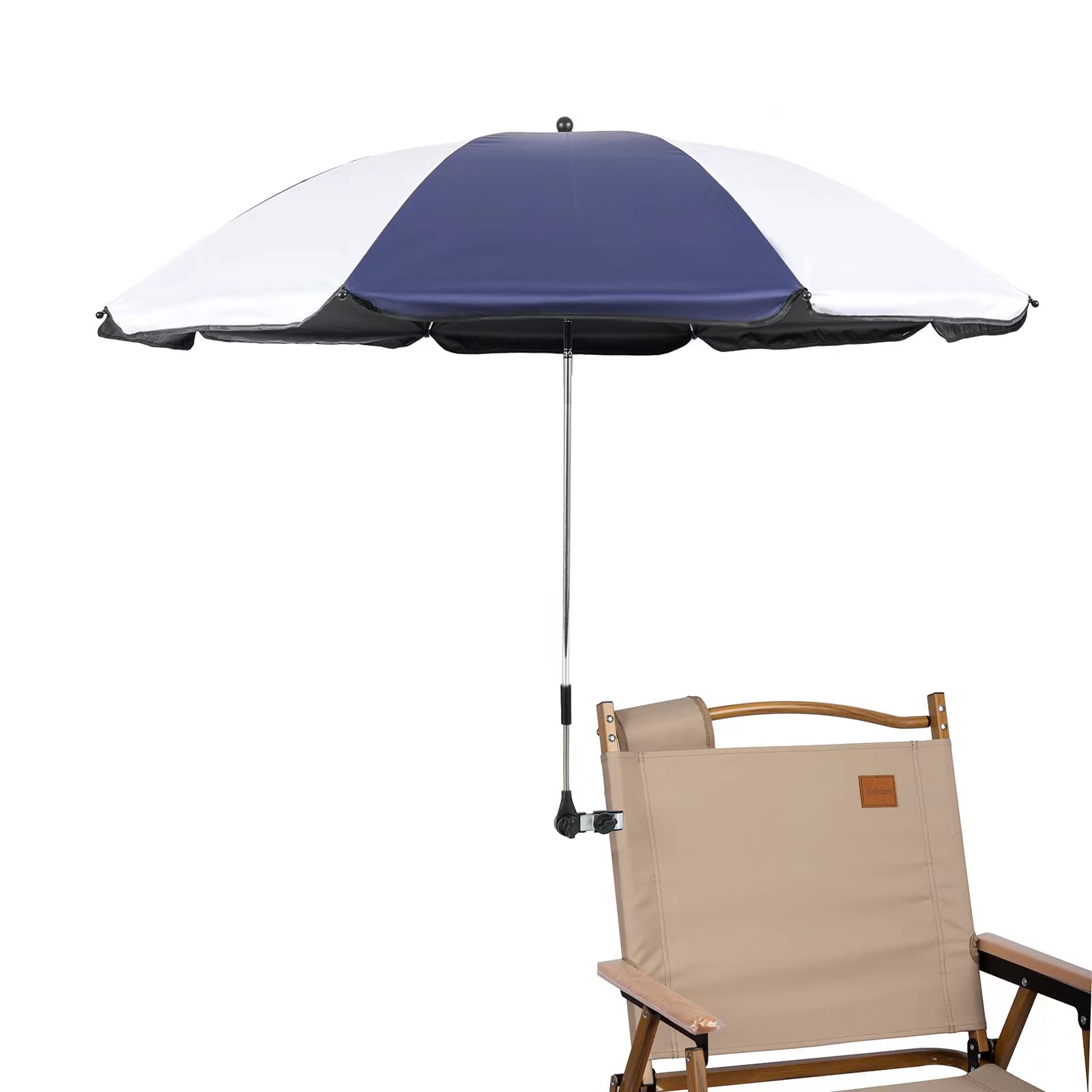 Chair Umbrella with Clamp,46 inches UPF 50+ Clip on Parasol for Patio,Beach Chairs,Strollers,Wheelchairs,Golf Carts