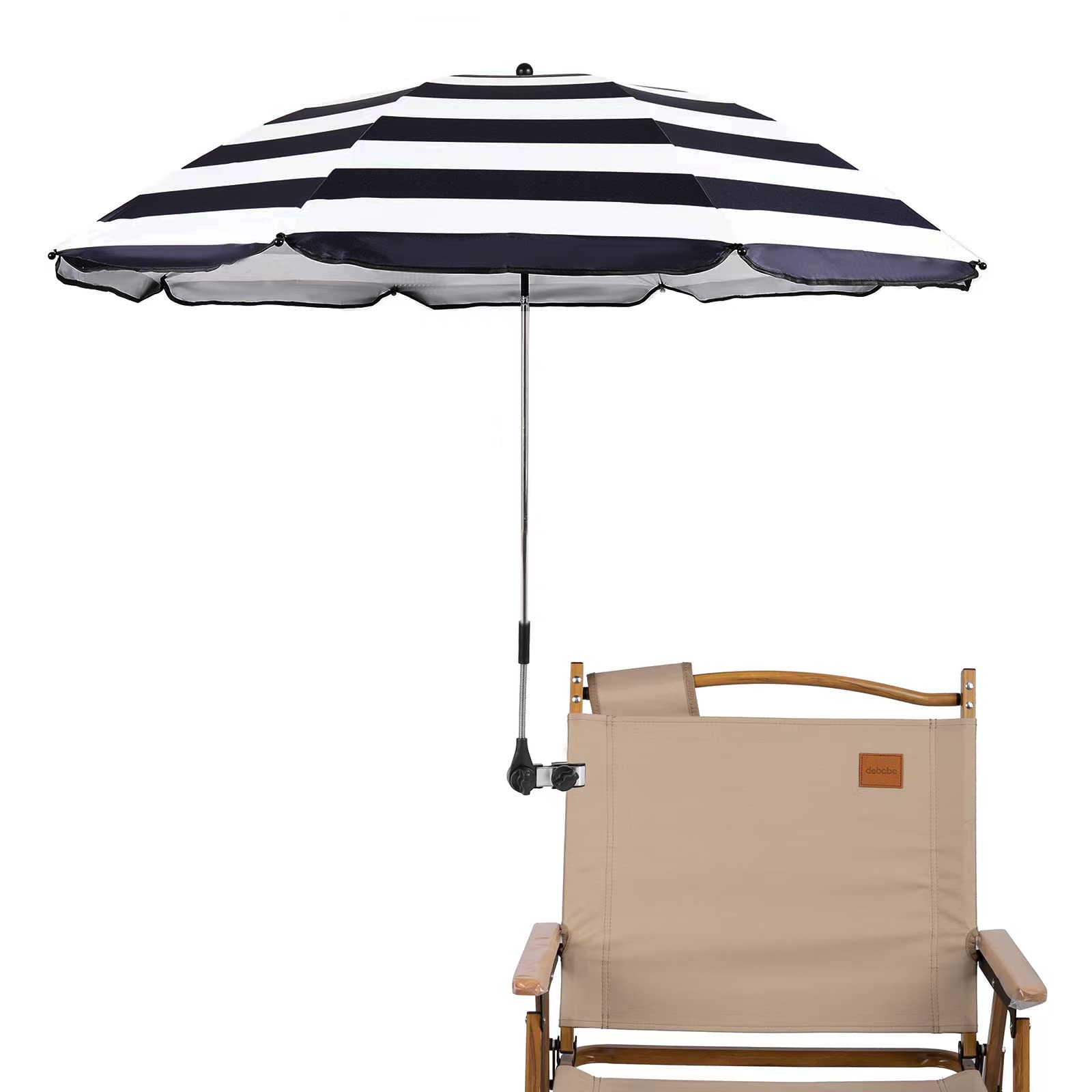 Chair Umbrella with Clamp,46 inches UPF 50+ Clip on Parasol for Patio,Beach Chairs,Strollers,Wheelchairs,Golf Carts