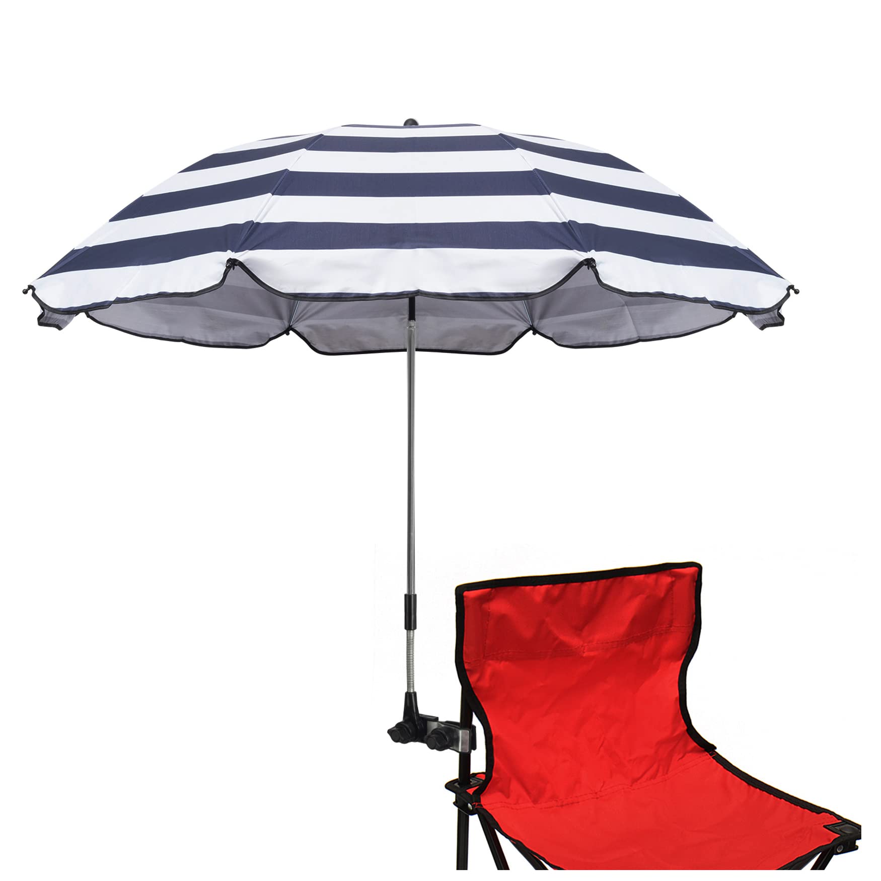 Chair Umbrella with Clamp,46 inches UPF 50+ Clip on Parasol for Patio,Beach Chairs,Strollers,Wheelchairs,Golf Carts
