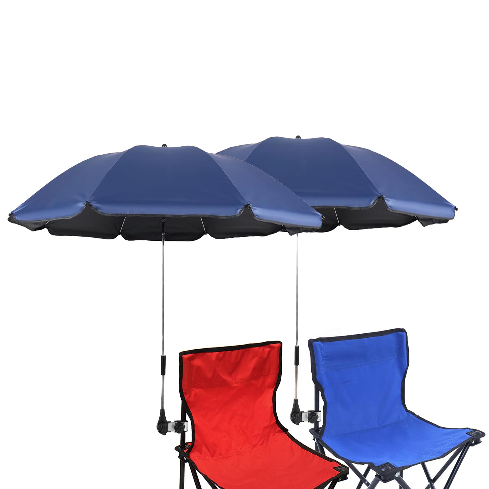 Chair Umbrella with Clamp,46 inches UPF 50+ Clip on Parasol for Patio,Beach Chairs,Strollers,Wheelchairs,Golf Carts