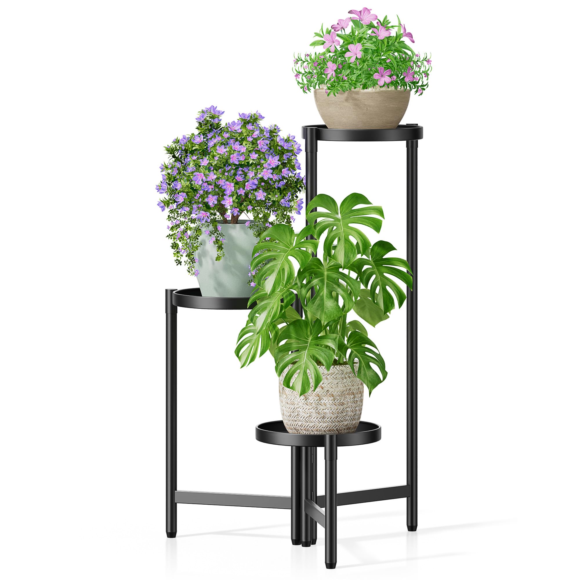Gold Plant Stand Indoor Outdoor, Corner Metal Flower Pot Stands for Multiple Plants, 5 Tier Heavy Duty Plant Shelf for Patio Garden Balcony Living Room Bedroom - GoldWave
