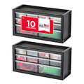 IRIS USA 44-Drawer Small Parts Organizer, Made in USA, Storage Drawers for Screws, Nuts, Bolts, Electronics, Hardware, Beads, Crafts, Building Bricks, Stackable Garage Storage Cabinet, Black
