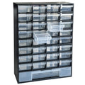 33 Drawer Plastic Small Parts Organizer, Storage Bin with Drawers for Hardware, Parts, Crafts, Beads, 11.8 x 16.1 x 5.2 Inches (Black)
