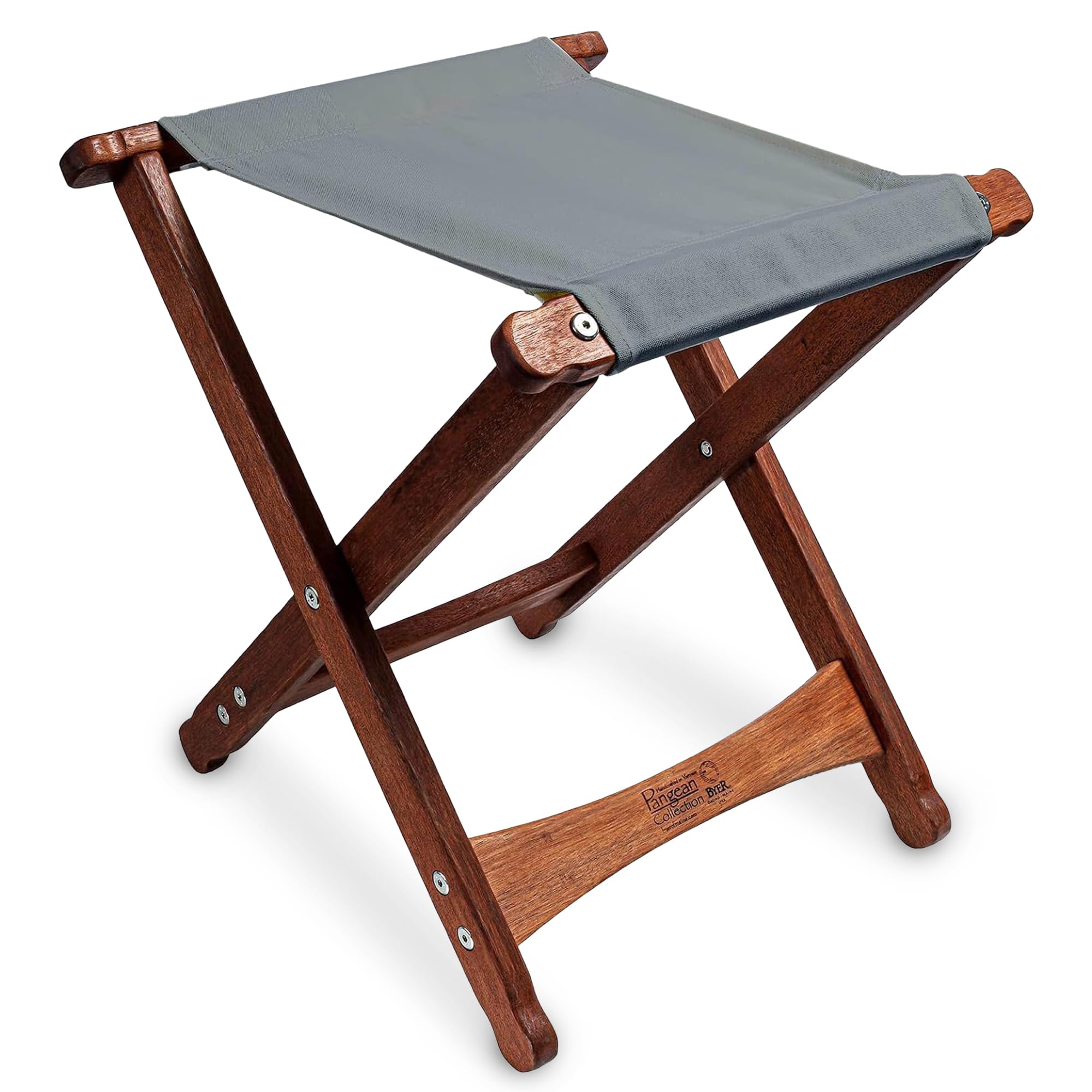 BYER OF MAINE Pangean Folding Stool – Canvas Camp & Wood Camp Stool for Portable & Outdoor Seating in Natural Color