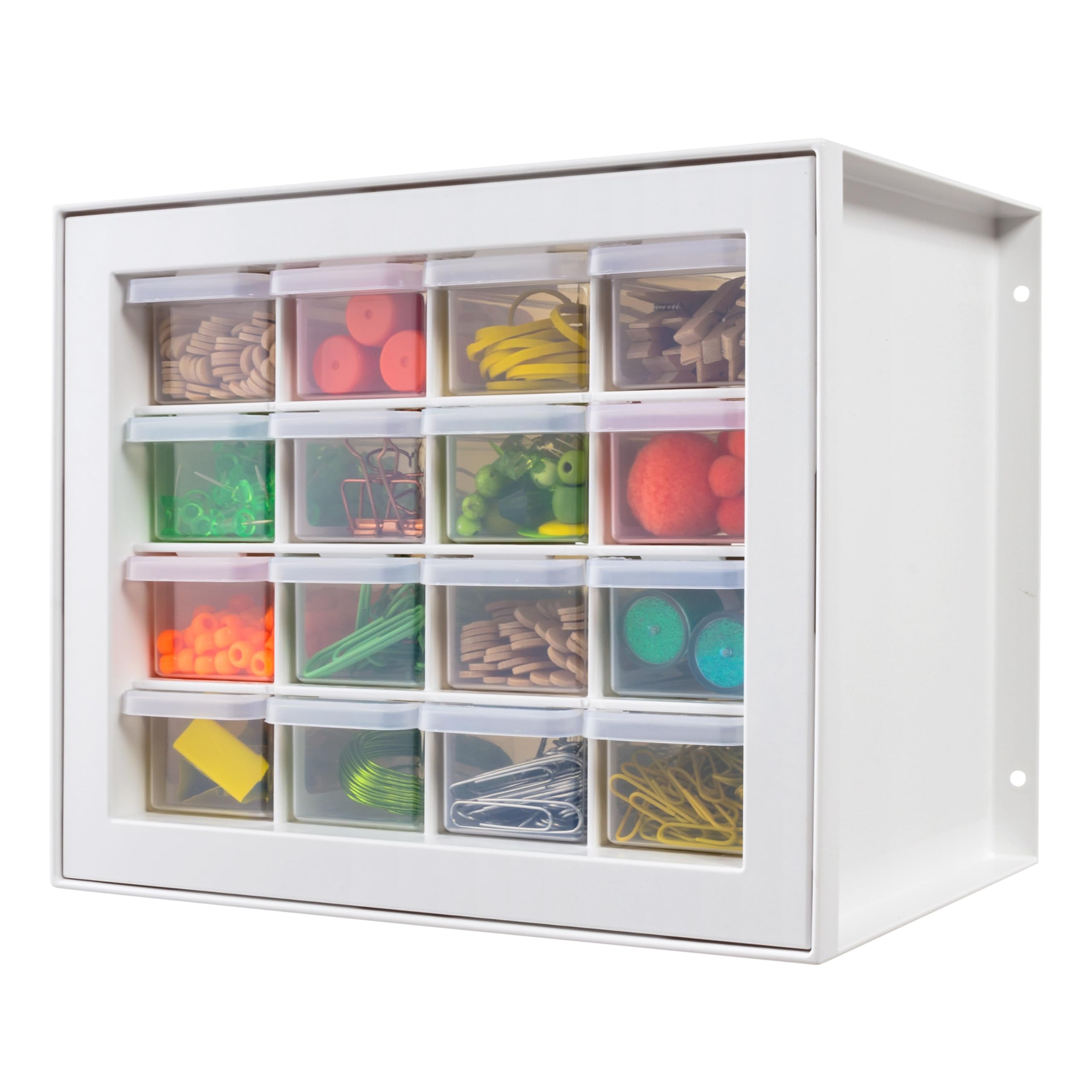 IRIS USA 44-Drawer Small Parts Organizer, Made in USA, Storage Drawers for Beads, Crafts, Building Bricks, Screws, Nuts, Bolts, Electronics, Hardware, Stackable Garage Storage Cabinet, White