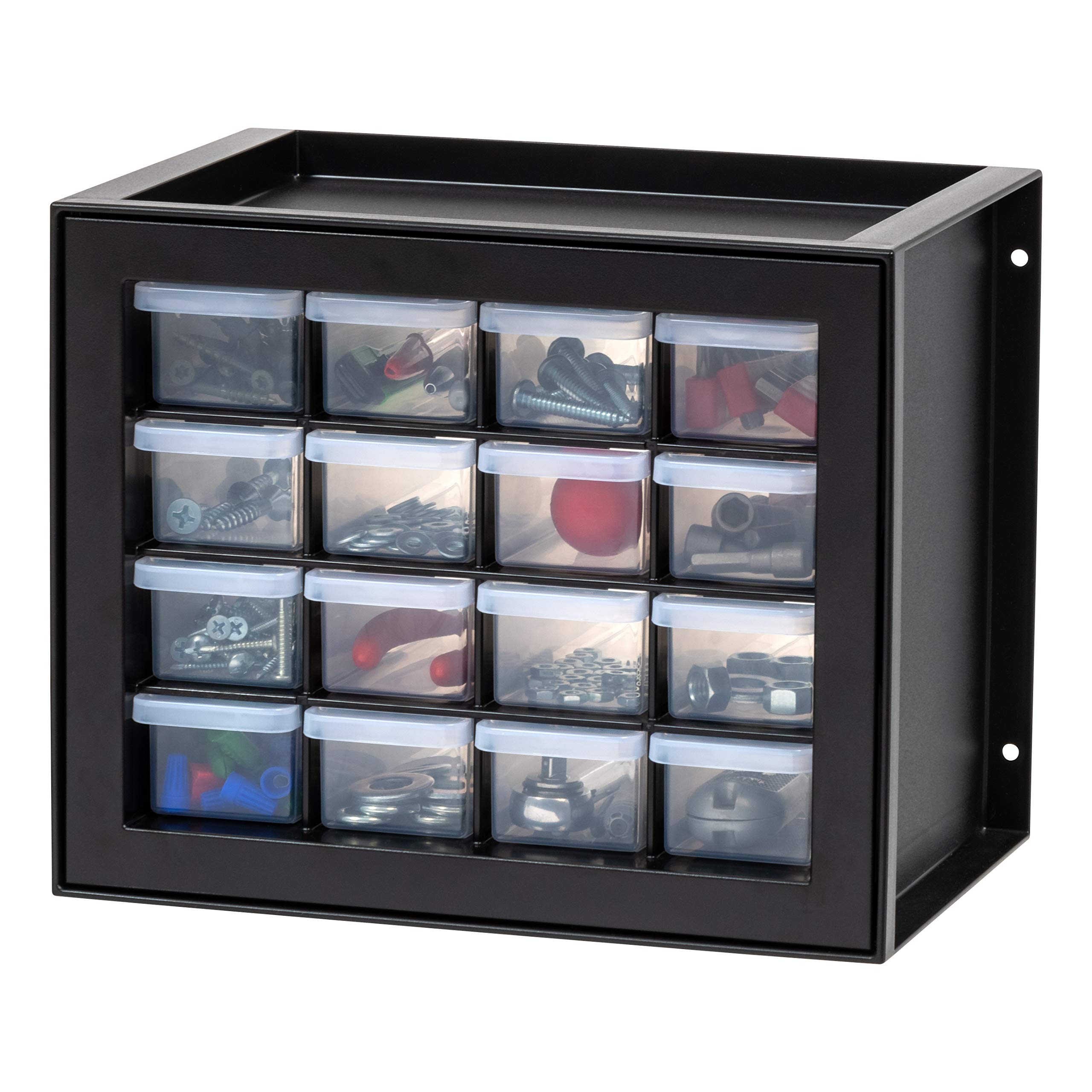 IRIS USA 44-Drawer Small Parts Organizer, Made in USA, Storage Drawers for Beads, Crafts, Building Bricks, Screws, Nuts, Bolts, Electronics, Hardware, Stackable Garage Storage Cabinet, White