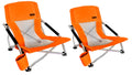 Nice C Low Beach Camping Folding Chair, Compact Backpacking River Sand Chair,Sillas De Playa, with Cup Holder, Carry Bag, Heavy Duty Outdoor, Camping, Beach, Travel, Picnic, Festival (2 Pack Orange)