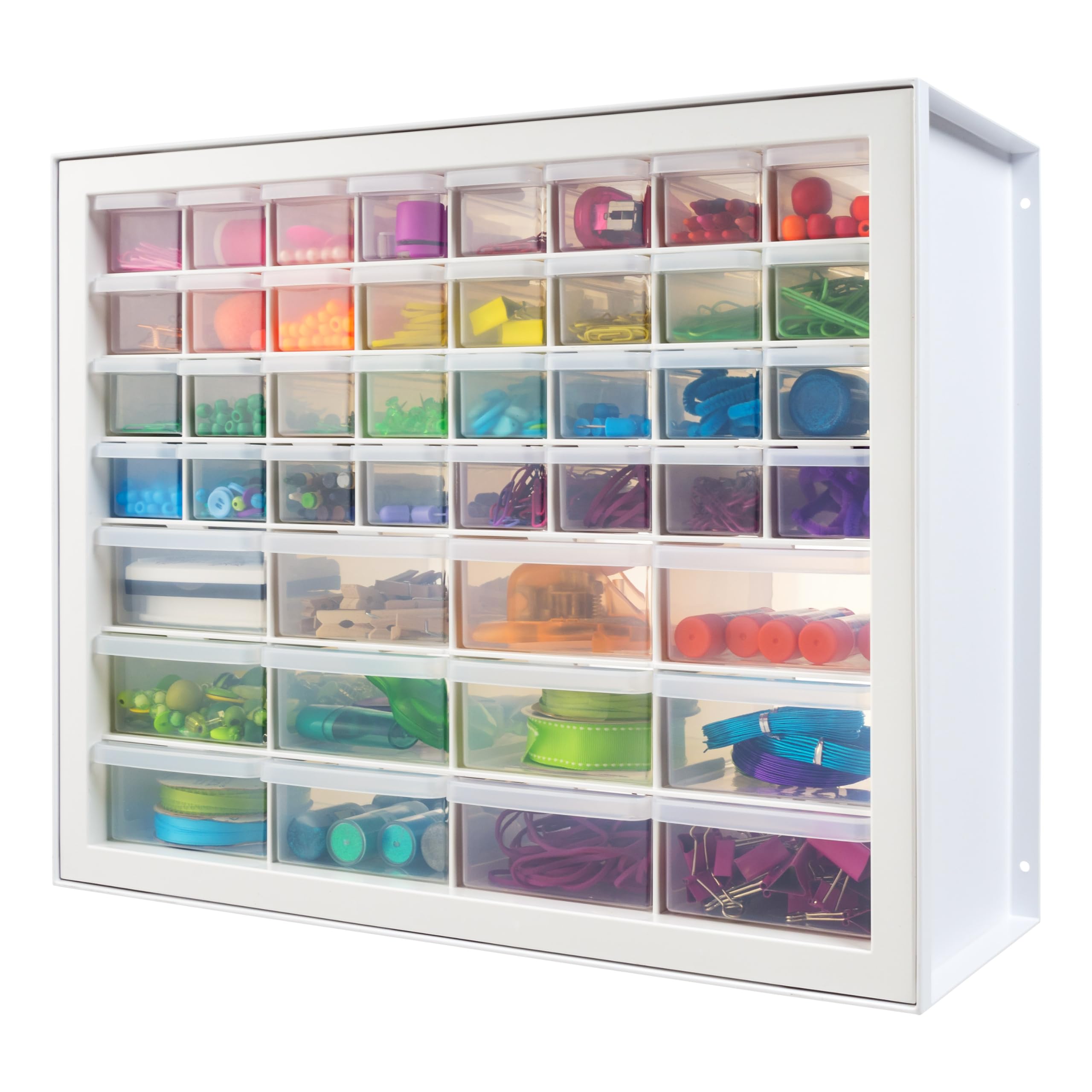 IRIS USA 44-Drawer Small Parts Organizer, Made in USA, Storage Drawers for Screws, Nuts, Bolts, Electronics, Hardware, Beads, Crafts, Building Bricks, Stackable Garage Storage Cabinet, Black