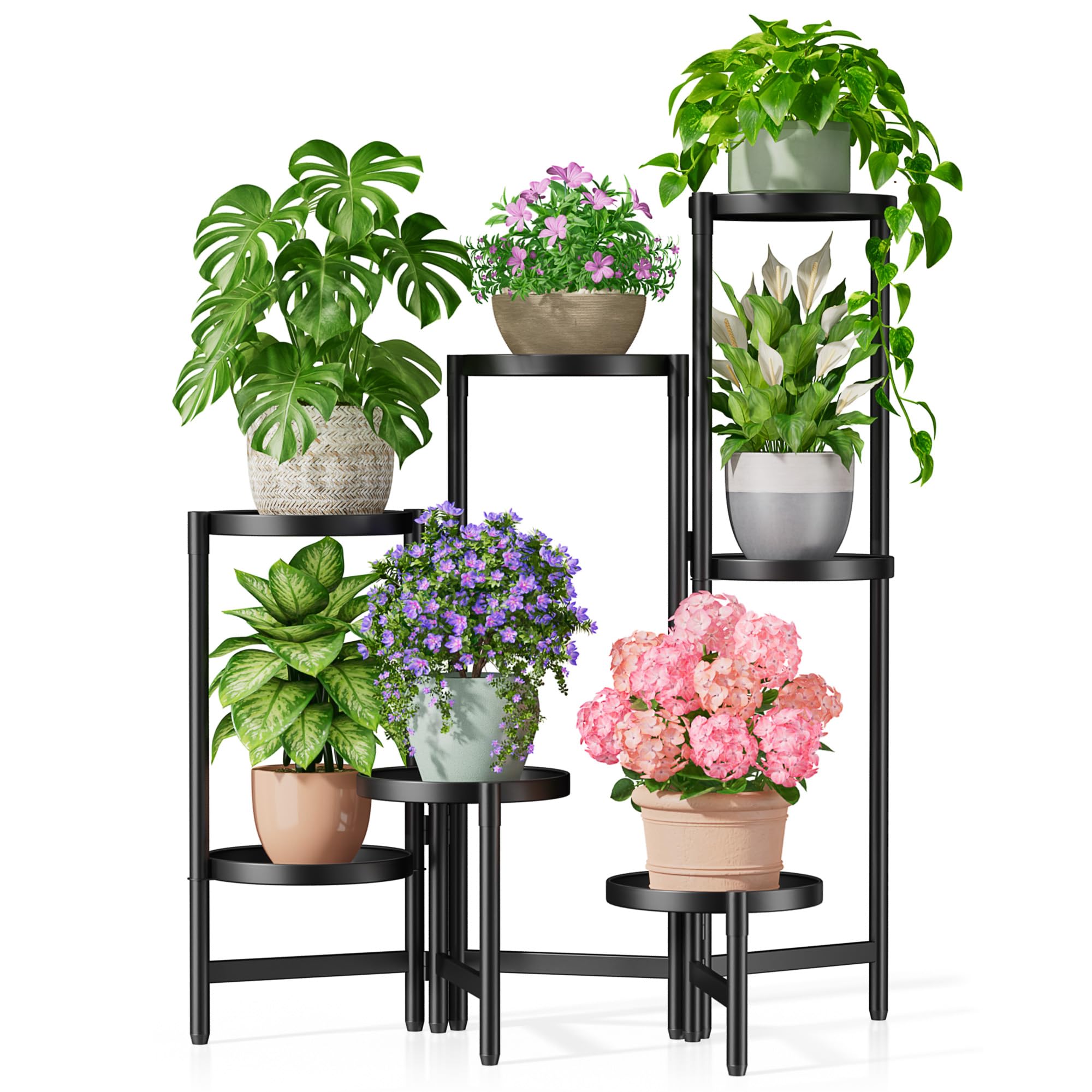 Gold Plant Stand Indoor Outdoor, Corner Metal Flower Pot Stands for Multiple Plants, 5 Tier Heavy Duty Plant Shelf for Patio Garden Balcony Living Room Bedroom - GoldWave