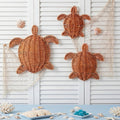 3 Size Handmade Wicker Sea Turtle Wall Decor Coastal Boho Rattan Ornament for Indoor Outdoor Home Party