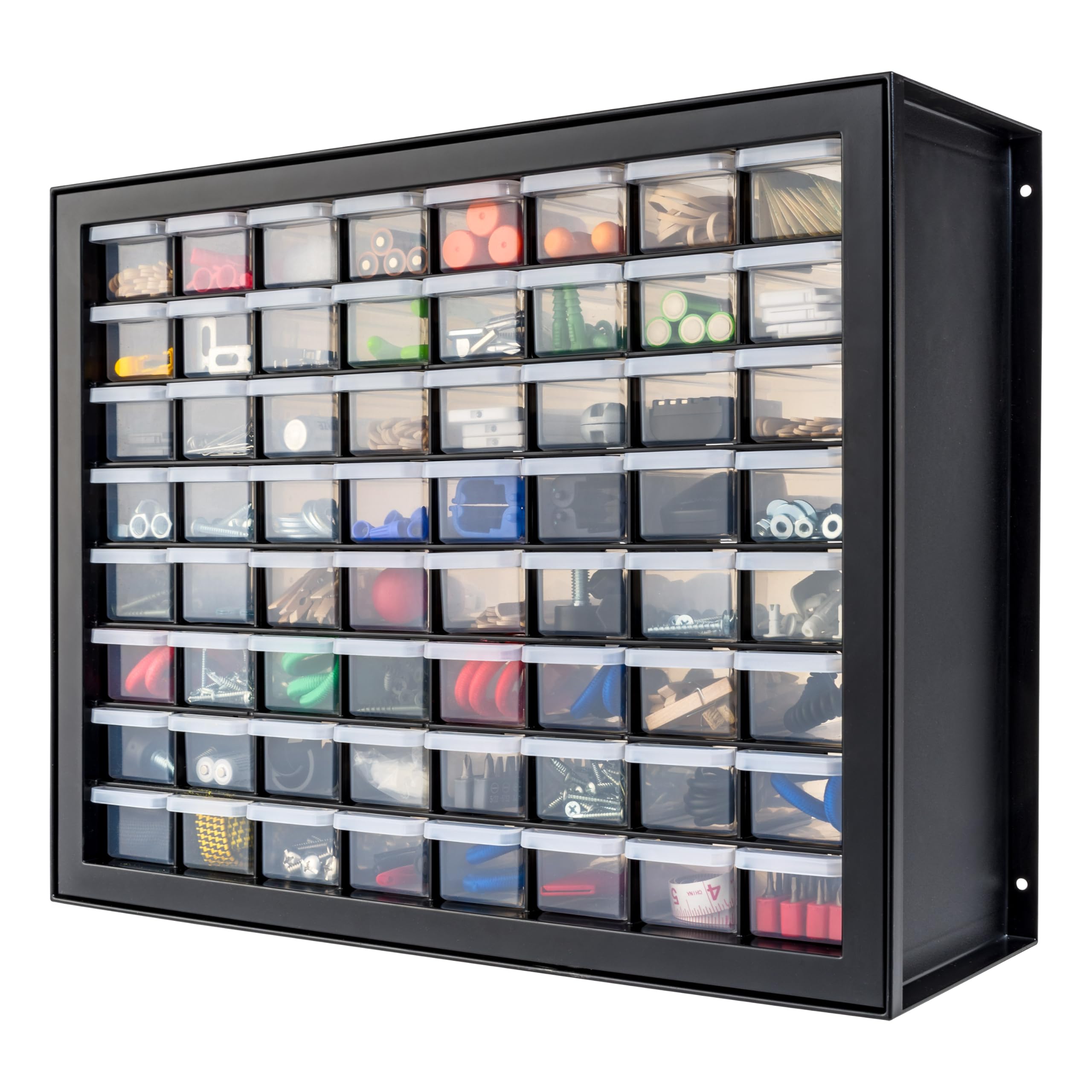IRIS USA 44-Drawer Small Parts Organizer, Made in USA, Storage Drawers for Screws, Nuts, Bolts, Electronics, Hardware, Beads, Crafts, Building Bricks, Stackable Garage Storage Cabinet, Black