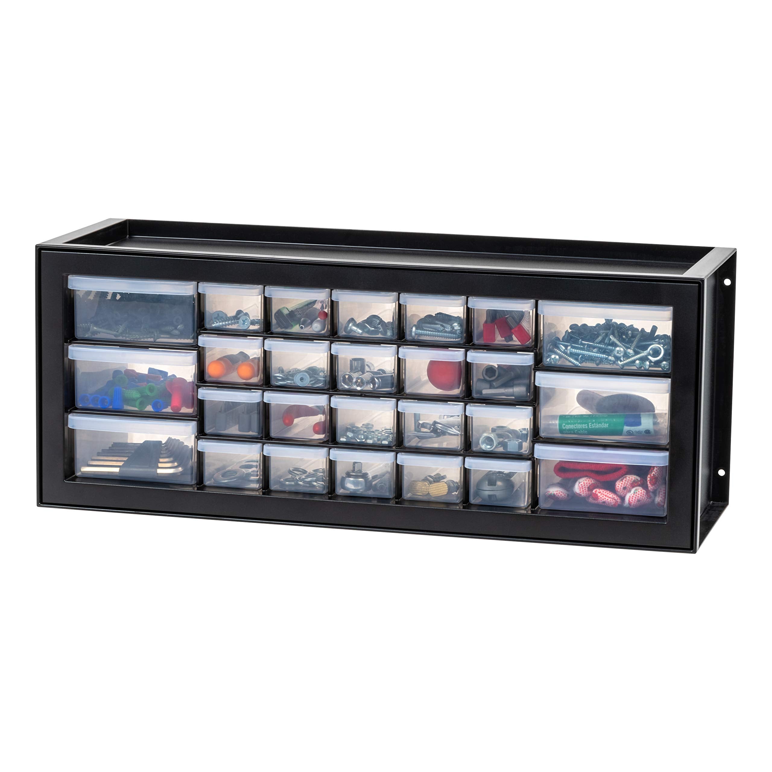 IRIS USA 44-Drawer Small Parts Organizer, Made in USA, Storage Drawers for Beads, Crafts, Building Bricks, Screws, Nuts, Bolts, Electronics, Hardware, Stackable Garage Storage Cabinet, White