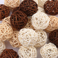 120 PCS 3-Colors 1.2 inch Natural Decorative Wicker Rattan Balls, Mini Hanging Rattan Balls Vase Fillers for Christmas, Ornaments DIY, Parrot and Party Decorations
