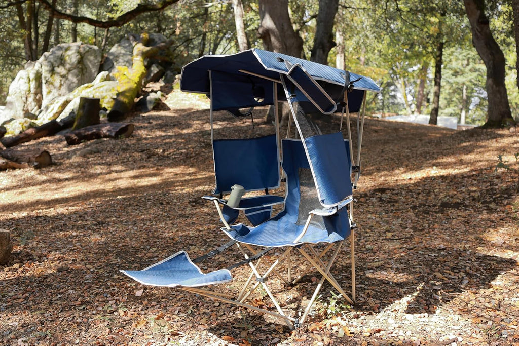 Nice C Chair with Canopy, Umbrella Chair, Chairs with Shade, 30W Solar Panels, Sports Chairs with Removable Footrest, Cooler Bag, USB, Type-C&DC Charging Cable Included (1 Navy)